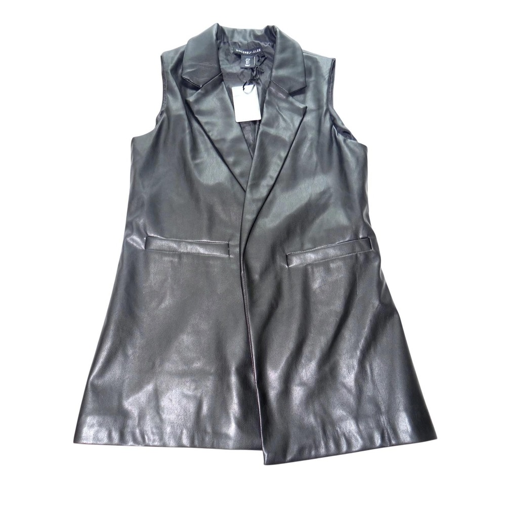 Sincerely Jules Women's Sleeveless Faux Leather Vest - Stylish & Chic‎